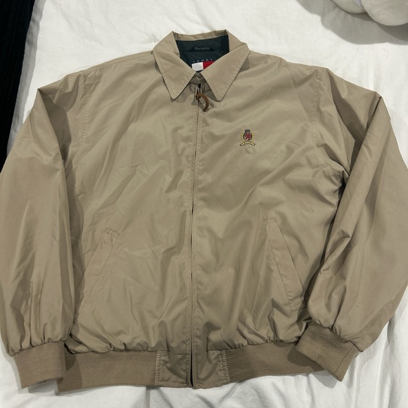 Vintage Tommy Hilfiger Beige Windbreaker Jacket - Picture 1 of 5